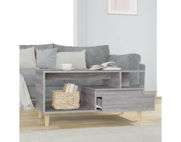 Sonata H Маса за кафе, сив сонома, 90x49x45 см, инженерно дърво