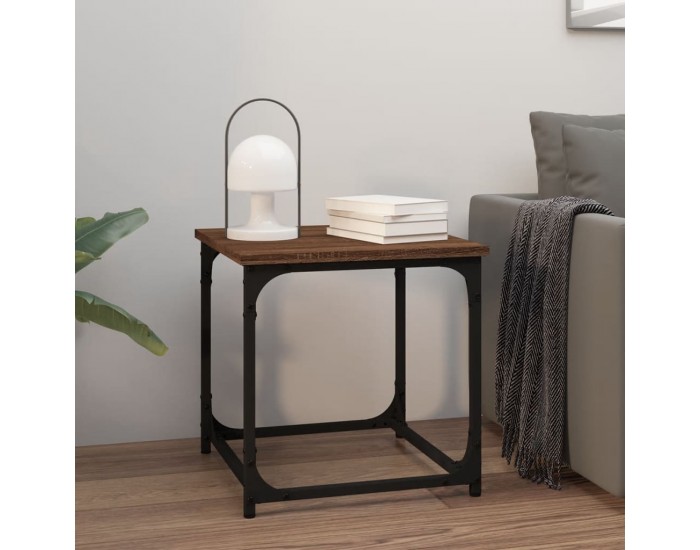 Sonata H Странична маса, кафяв дъб, 40x40x40 см, инженерно дърво