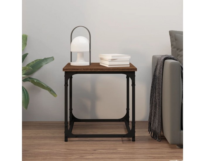 Sonata H Странична маса, кафяв дъб, 40x40x40 см, инженерно дърво