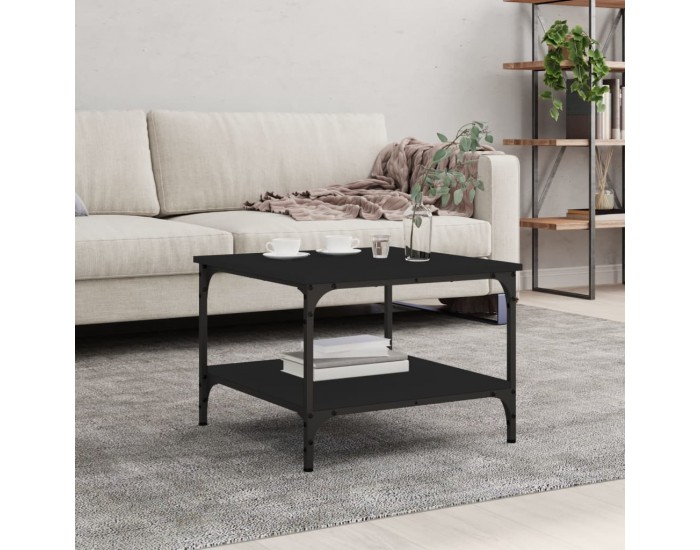 Sonata H Кафе маса, черна, 55x55x40 см, инженерно дърво