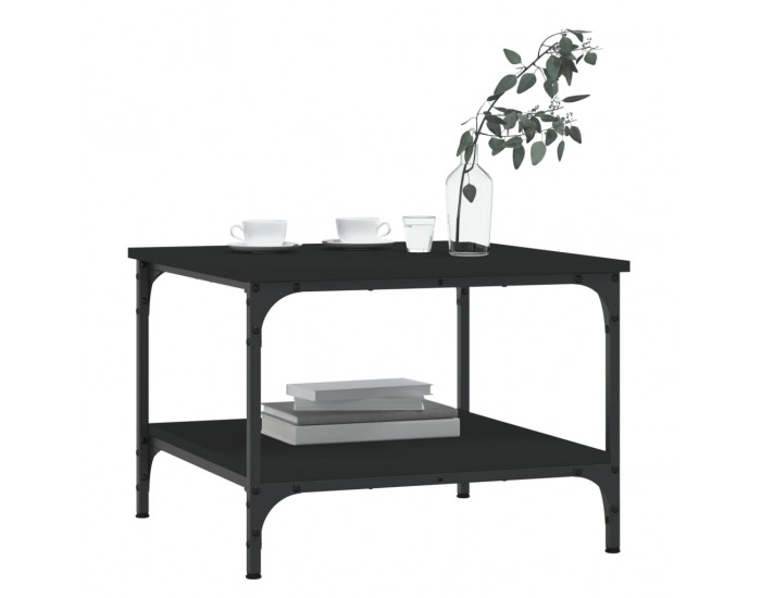 Sonata H Кафе маса, черна, 55x55x40 см, инженерно дърво