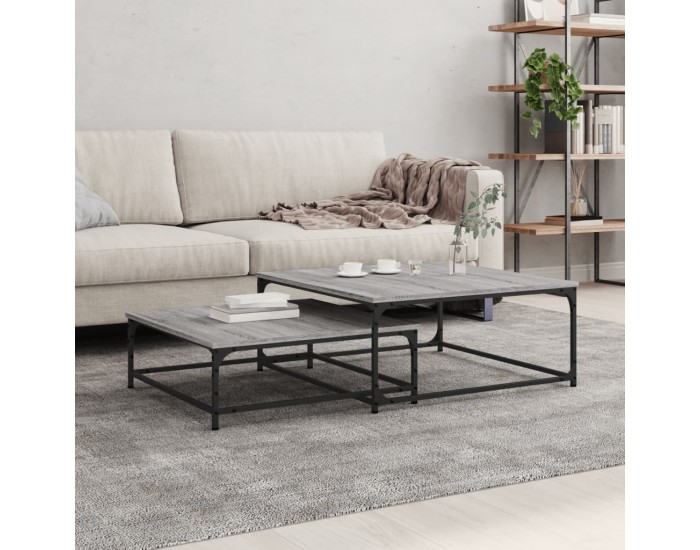 Sonata H Стифиращи кафе маси, 2 бр, сив сонома, инженерно дърво