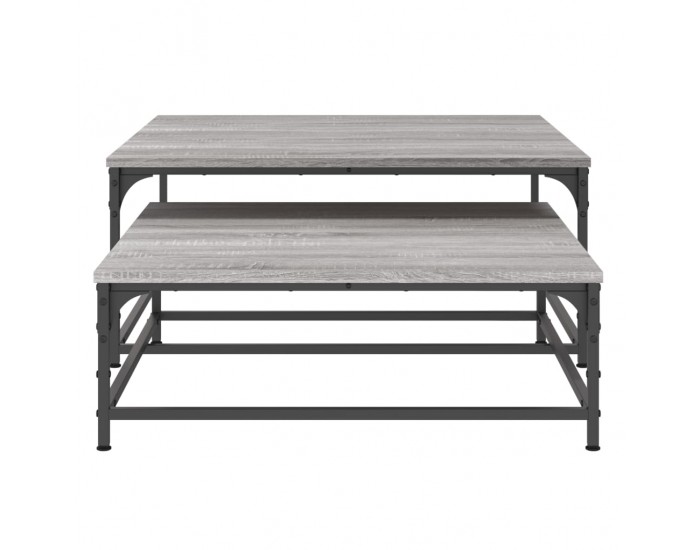 Sonata H Стифиращи кафе маси, 2 бр, сив сонома, инженерно дърво