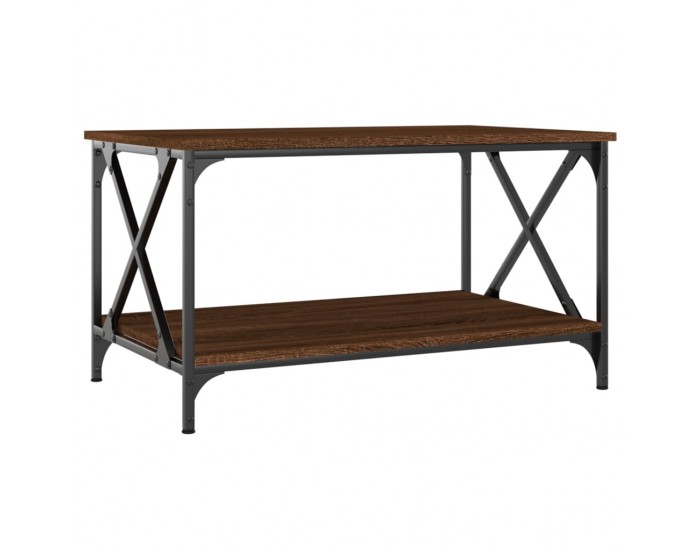 Sonata H Маса за кафе, кафяв дъб, 80x50x45 см, инженерно дърво и желязо