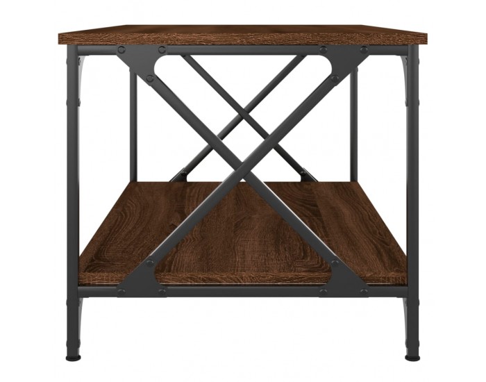 Sonata H Маса за кафе, кафяв дъб, 80x50x45 см, инженерно дърво и желязо