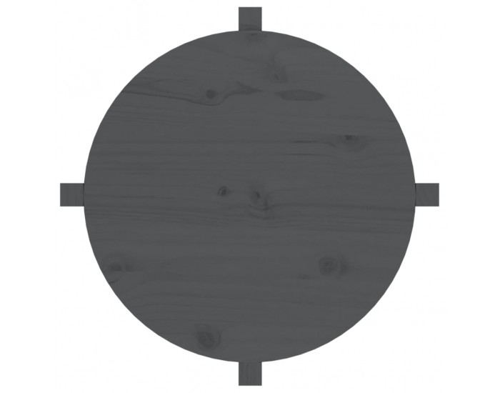 Sonata H Кафе маса, сива, Ø 62,5x45 см, борово дърво масив