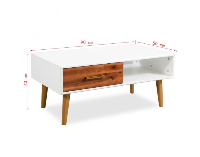 Sonata H Маса за кафе, масивно акациево дърво, 90x50x40 см