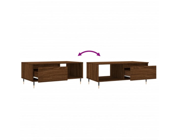 Sonata H Кафе маса, кафяв дъб, 90x50x36,5 см, инженерно дърво