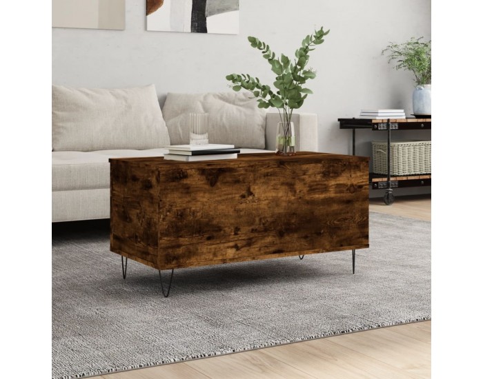 Sonata H Кафе маса, опушен дъб, 90x44,5x45 см, инженерно дърво