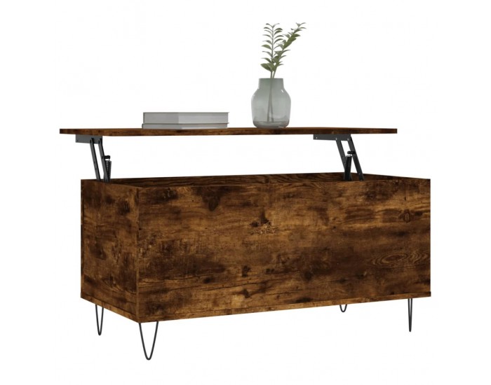 Sonata H Кафе маса, опушен дъб, 90x44,5x45 см, инженерно дърво