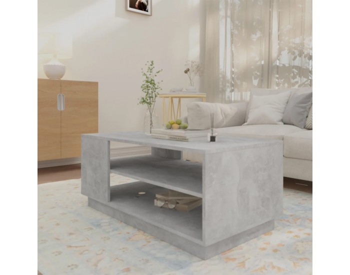 Sonata H Кафе маса, бетонно сива, 102x55x43 см, инженерно дърво