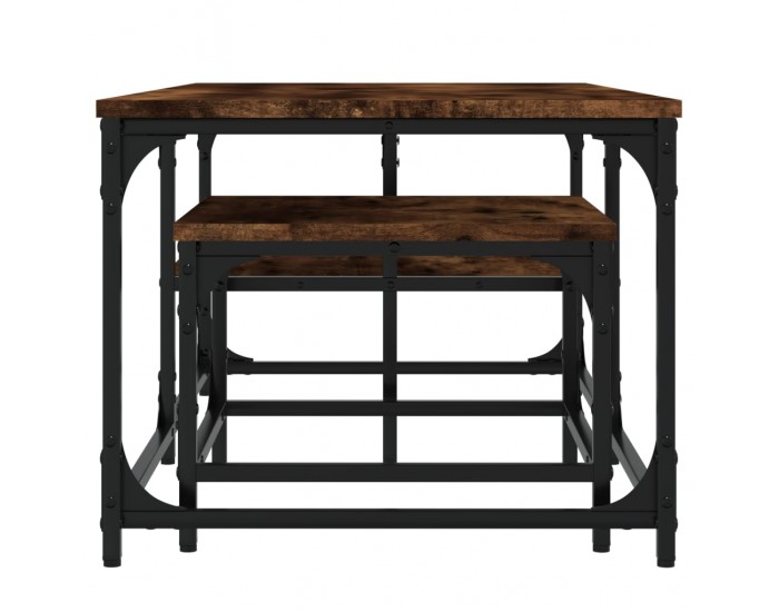 Sonata H Стифиращи кафе маси, 2 бр, опушен дъб, инженерно дърво