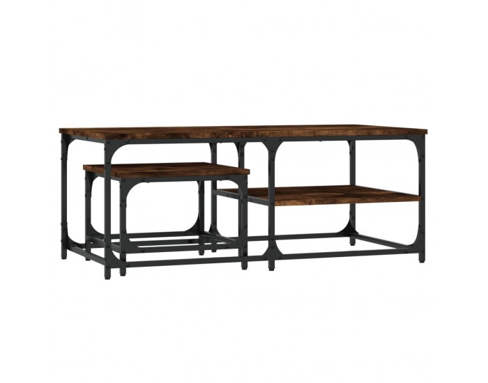 Sonata H Стифиращи кафе маси, 2 бр, опушен дъб, инженерно дърво