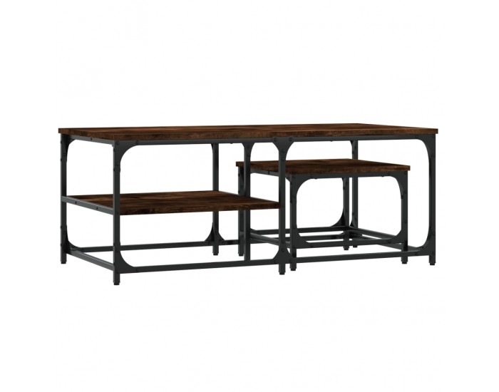 Sonata H Стифиращи кафе маси, 2 бр, опушен дъб, инженерно дърво