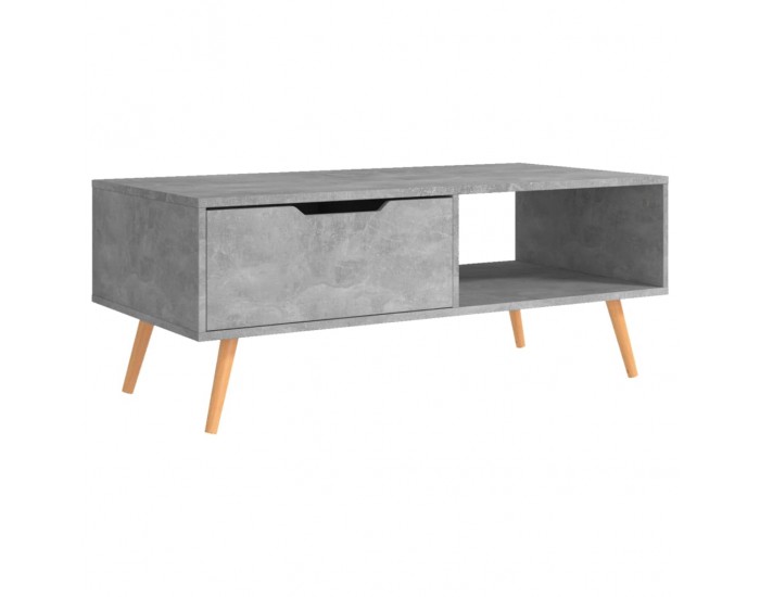 Sonata H Маса за кафе, бетонно сива, 100x49,5x43 см, инженерно дърво