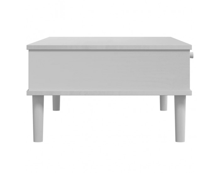 Sonata H Кафе маса SENJA ратанова визия бяла 100x55x33 см бор масив