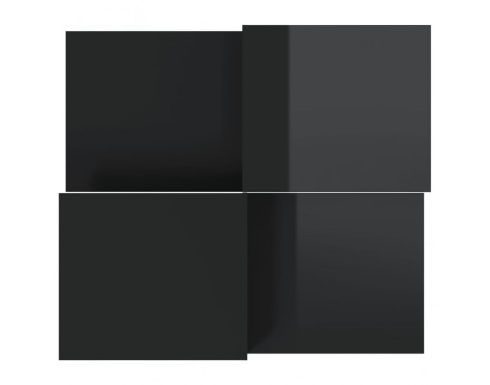 Sonata H Маси за кафе, 2 бр, черен гланц, инженерно дърво