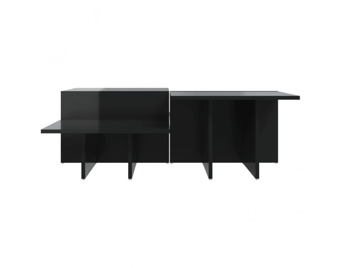 Sonata H Маси за кафе, 2 бр, черен гланц, инженерно дърво