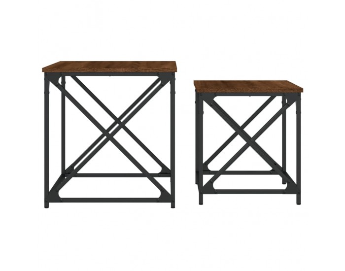 Sonata H Стифиращи кафе маси, 2 бр, кафяв дъб, инженерно дърво