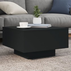 Sonata H Маса за кафе с LED осветление, черна, 55x55x31 см - Холни маси