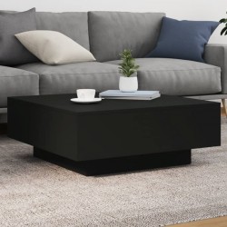 Sonata H Маса за кафе с LED осветление, черна, 80x80x31 см - Холни маси