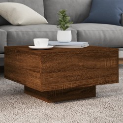 Sonata H Маса за кафе с LED осветление, кафяв дъб, 55x55x31 см - Холни маси