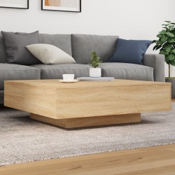 Sonata H Маса за кафе с LED осветление, сонома дъб, 100x100x31 см - Маси