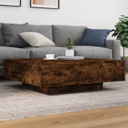 Sonata H Маса за кафе с LED осветление, опушен дъб, 100x100x31 см - Маси