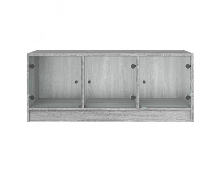 Sonata H Маса за кафе със стъклени врати, сив сонома, 102x50x42 см