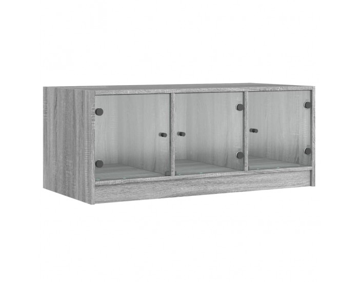 Sonata H Маса за кафе със стъклени врати, сив сонома, 102x50x42 см