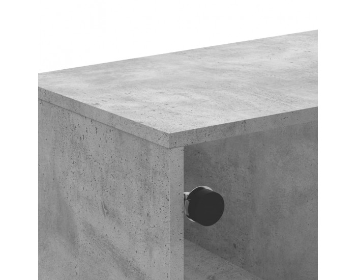 Sonata H Маса за кафе със стъклени врати, бетонно сива, 68,5x50x50 см