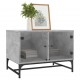 Sonata H Маса за кафе със стъклени врати, бетонно сива, 68,5x50x50 см