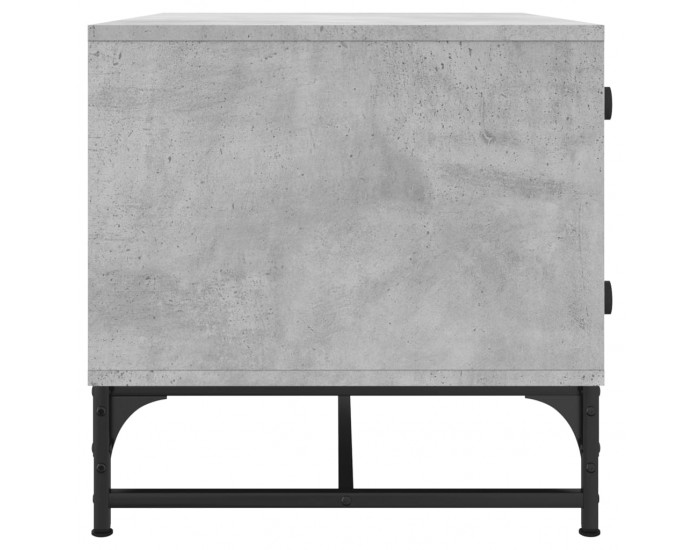 Sonata H Маса за кафе със стъклени врати, бетонно сива, 68,5x50x50 см