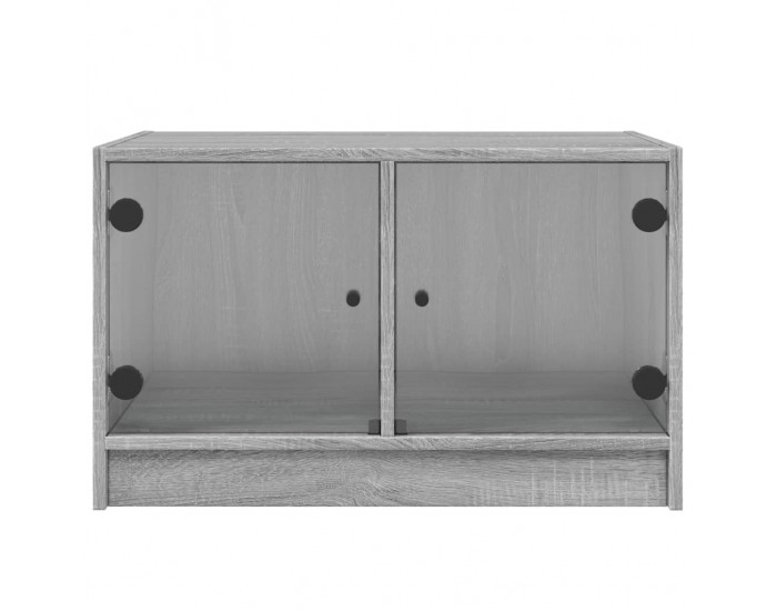 Sonata H Маса за кафе със стъклени врати, сив сонома, 68x50x42 см