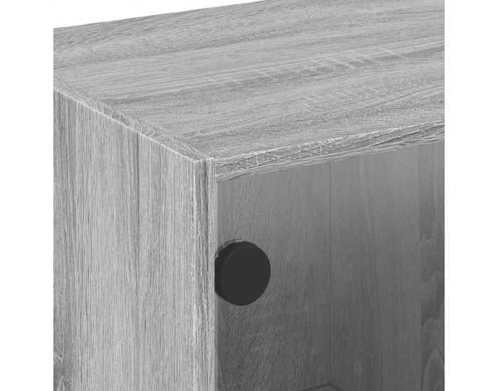 Sonata H Маса за кафе със стъклени врати, сив сонома, 68x50x42 см