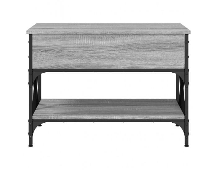 Sonata H Кафе маса, сив сонома, 70x50x50 см, инженерно дърво и метал