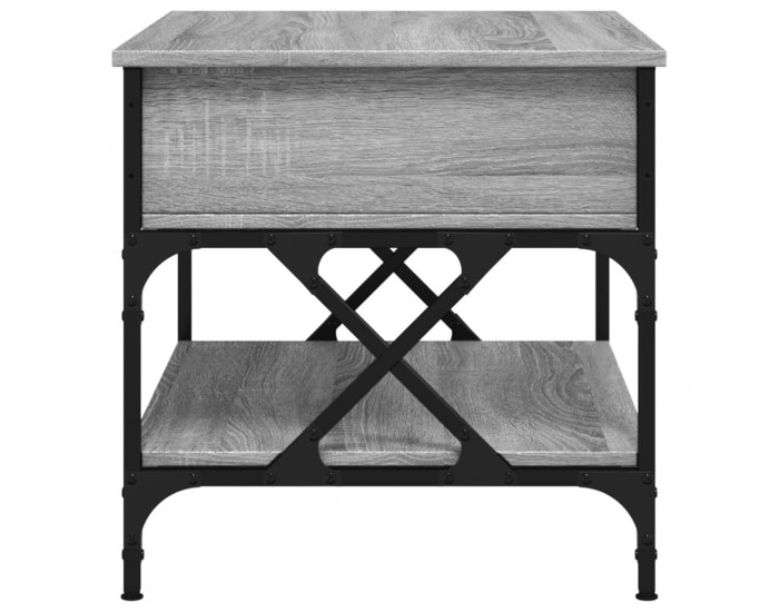 Sonata H Кафе маса, сив сонома, 70x50x50 см, инженерно дърво и метал