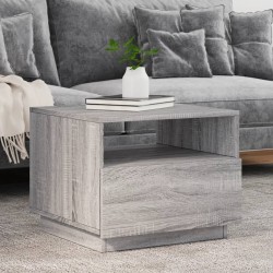 Sonata H Маса за кафе с LED осветление, сив сонома, 50x49x40 см - Холни маси
