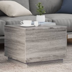 Sonata H Маса за кафе с LED осветление, сив сонома, 50x50x40 см - Холни маси