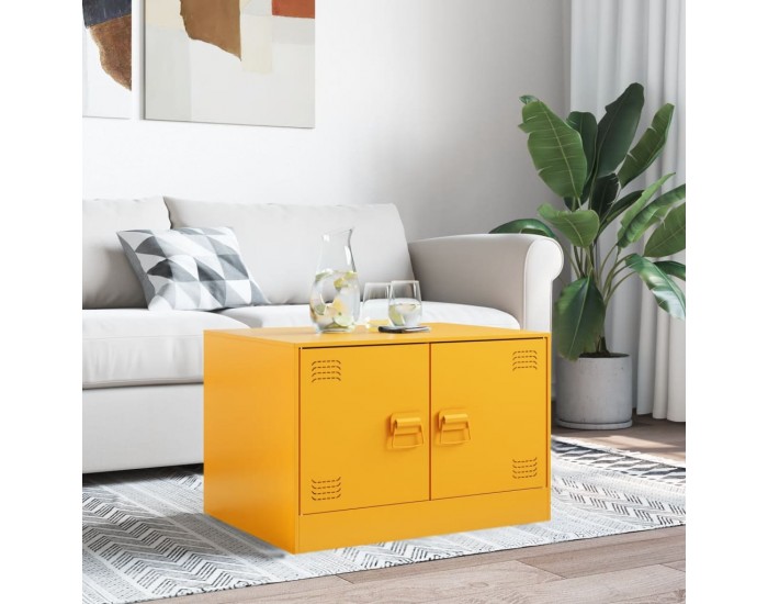 Sonata H Маса за кафе, горчица жълто, 67x50x44 см, стомана