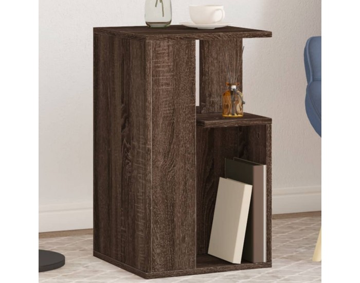 Sonata H Странична маса, кафяв дъб, 35x35x60 см, инженерно дърво