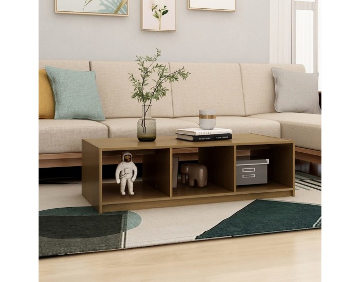 Sonata H Маса за кафе, меденокафява, 110x50x34 см, борово дърво масив