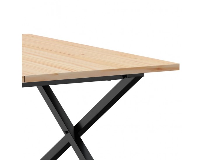 Sonata H Кафе маса X-образна рамка 90x90x45 см бор масив и чугун