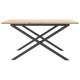 Sonata H Кафе маса X-образна рамка 90x90x45 см бор масив и чугун