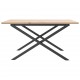 Sonata H Кафе маса X-образна рамка 80x80x45 см бор масив и чугун