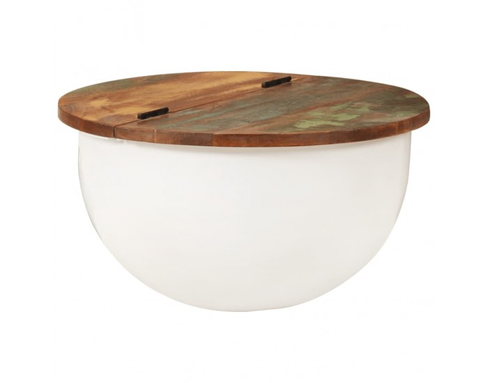 Sonata H Маса за кафе, бяла, 50x27 см, регенерирано дърво масив