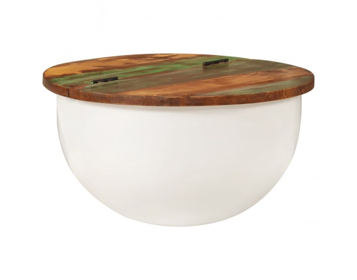 Sonata H Маса за кафе, бяла, 50x27 см, регенерирано дърво масив