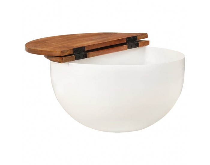 Sonata H Маса за кафе, бяла, 50x27 см, регенерирано дърво масив