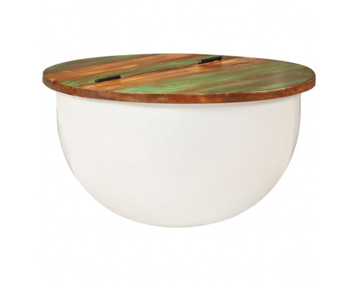 Sonata H Маса за кафе, бяла, 50x27 см, регенерирано дърво масив