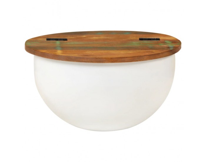 Sonata H Маса за кафе, бяла, 50x27 см, регенерирано дърво масив